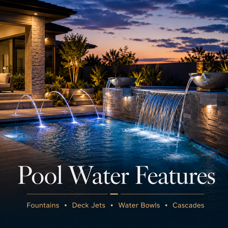 Pool Water Features for Inground Pools | Deck Jets, Water Bowls & Casc